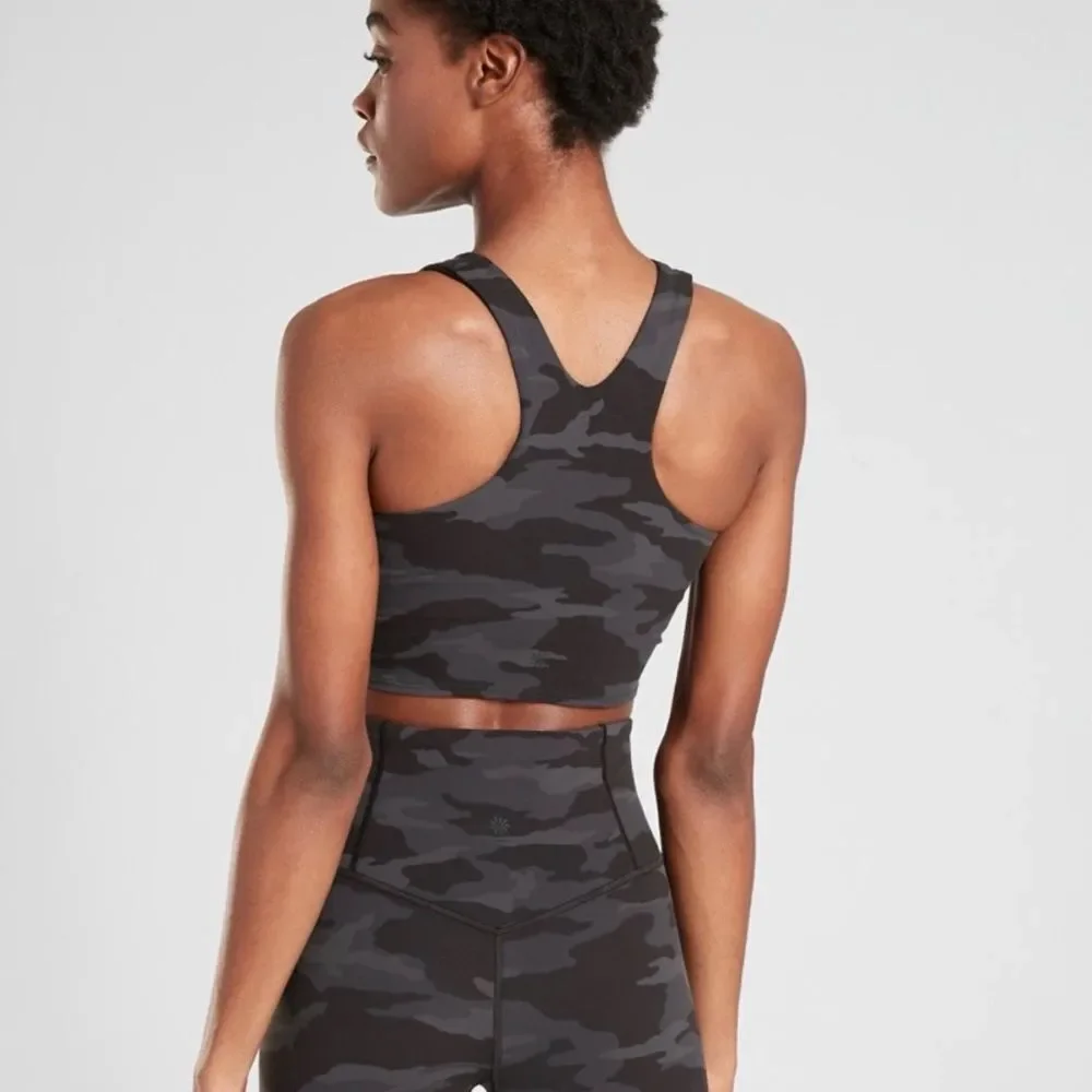 Women's Athleta Conscious Crop Camouflage Sports Bra Sz XS Buttery Soft